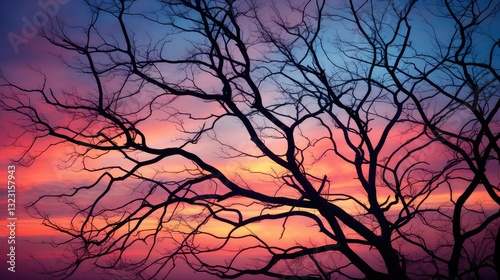 intertwined tree branches silhouette