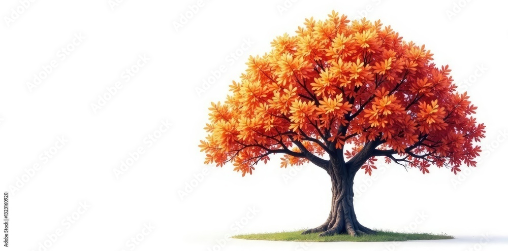 Naklejka premium Colorful foliage isolated on white background, nature, tree