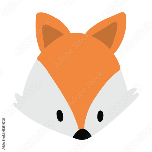 Cute Fox Head Handdrawn Illustration Icon Single