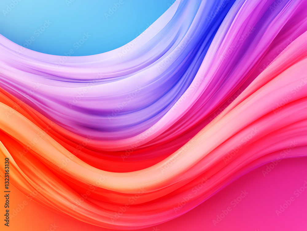 Fototapeta premium Abstract vibrant wave design with fluid gradient colors creating dynamic and energetic visual aesthetic.