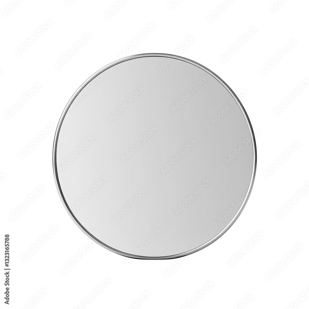 Stunning round mirror featuring a sleek frame perfect for modern interiors and stylish home decor accents isolated white background Stunning round mirror featuring a sleek frame perfect for modern interiors and stylish home decor accents isolated white background