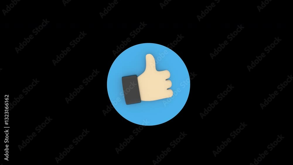 social media like concept Loop 3d animation with alpha channel social media like concept Loop 3d animation with alpha channel