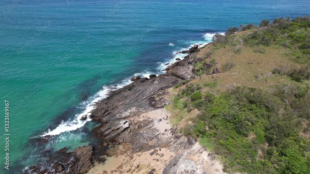 Seascape And Headland, Diggers Beach, Coffs Harbour, NSW, Australia - Drone Shot Seascape And Headland, Diggers Beach, Coffs Harbour, NSW, Australia - Drone Shot