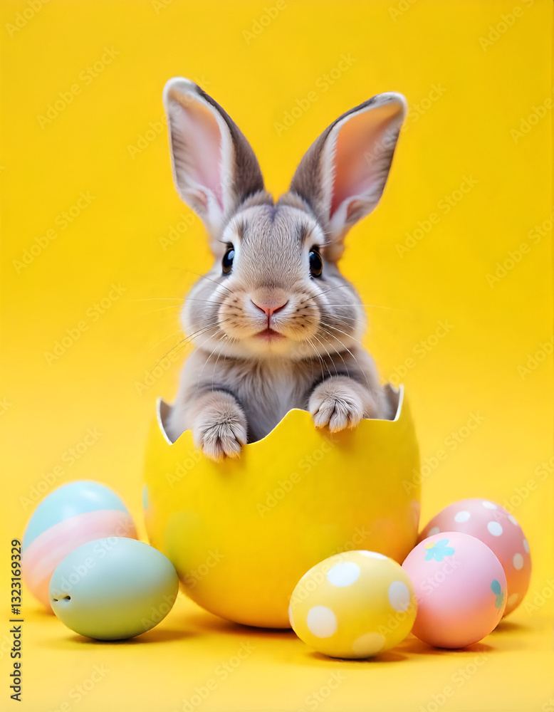 Obraz premium easter bunny with eggs