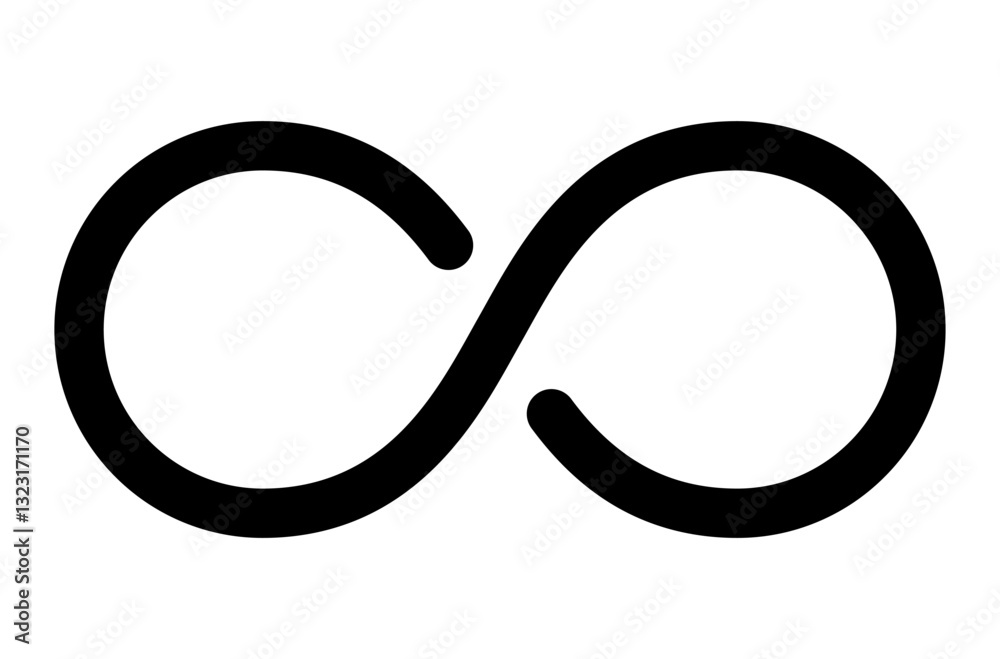 Infinity symbol on white background Infinity symbol on white background