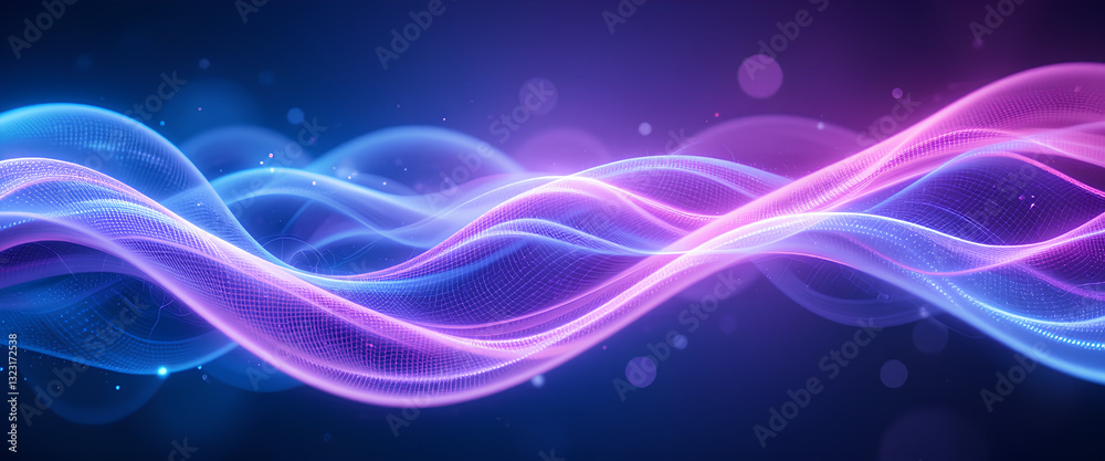 Abstract background with dynamic neon light trails in blue and pink hues, modern tech wave design Abstract background with dynamic neon light trails in blue and pink hues, modern tech wave design