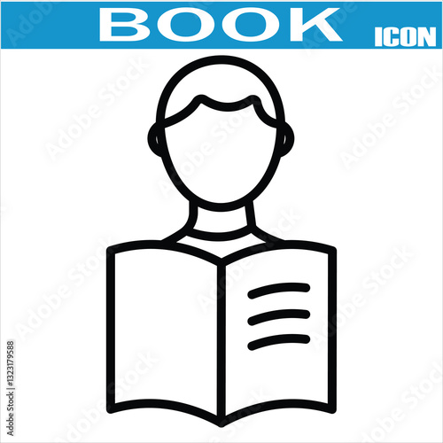 Book line icon. Open brochure, dictionary, learning, encyclopedia education, information reference vector illustration. Outline signs for library. Editable Stroke.   booklet and flyer icons. EPS 10.