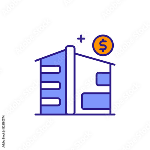 Mansion Icon Representing Investment and Comfort.
