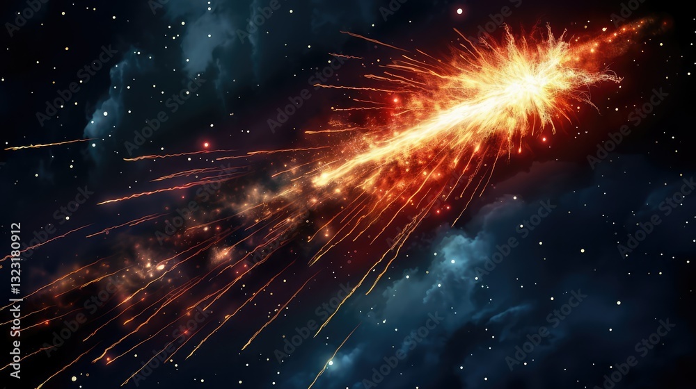 Obraz premium sky fire work illustration