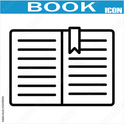 Book line icon. Open brochure, dictionary, learning, encyclopedia education, information reference vector illustration. Outline signs for library. Editable Stroke.   booklet and flyer icons. EPS 10.