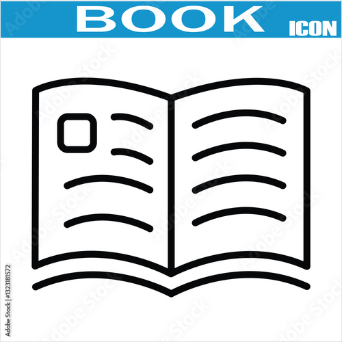 Book line icon. Open brochure, dictionary, learning, encyclopedia education, information reference vector illustration. Outline signs for library. Editable Stroke.   booklet and flyer icons. EPS 10.
