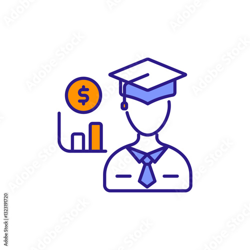 Higher Education Icon for Success Importance.