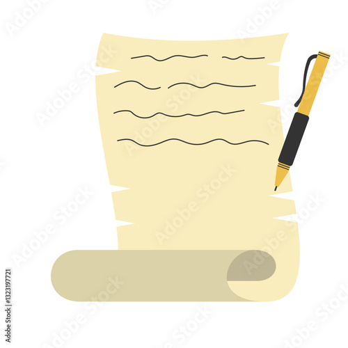 Poetry Manuscript and Pen Illustration