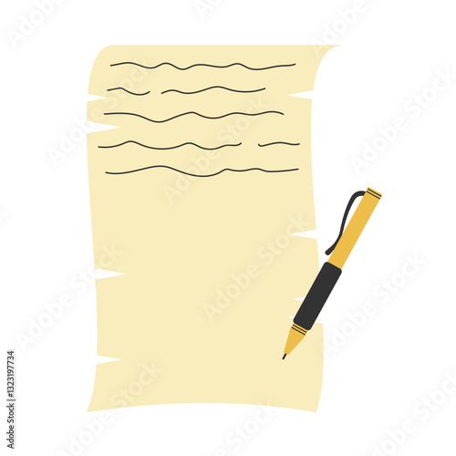 Poetry Manuscript and Pen Illustration
