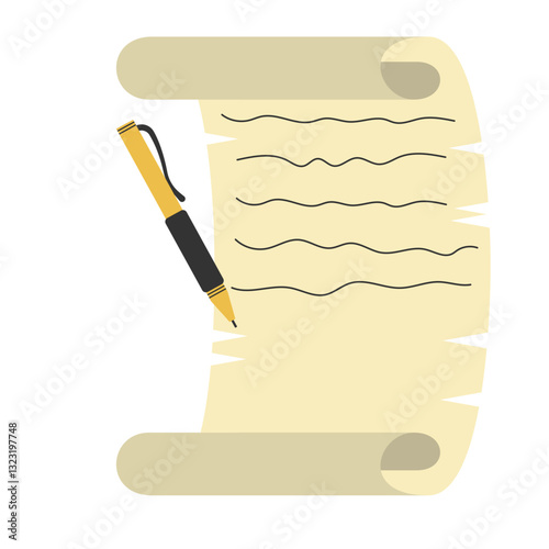Poetry Manuscript and Pen Illustration