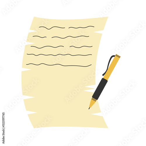 Poetry Manuscript and Pen Illustration