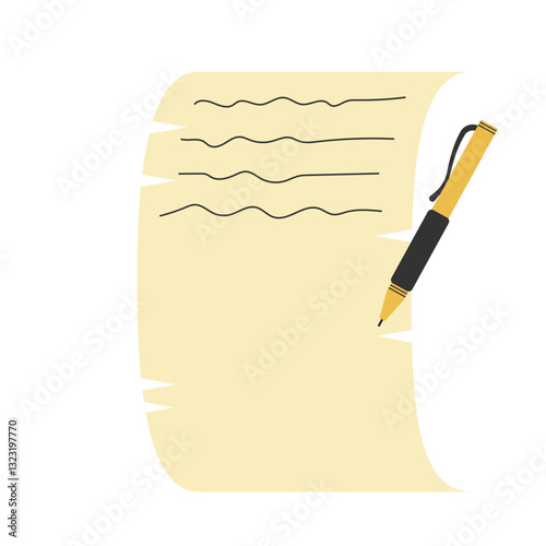 Poetry Manuscript and Pen Illustration
