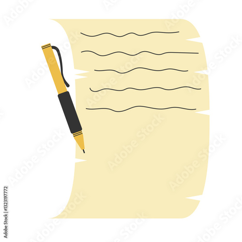 Poetry Manuscript and Pen Illustration