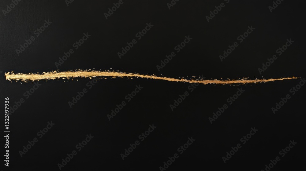 Abstract golden line on black background, minimalistic design element for modern art, interior decor, or branding applications Abstract golden line on black background, minimalistic design element for modern art, interior decor, or branding applications