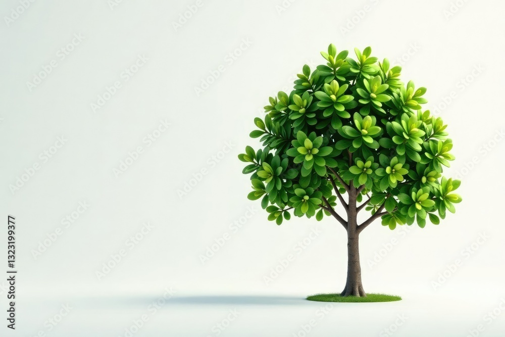 Fototapeta premium single branch in isolation on a plain background, minimalism, tree, nature