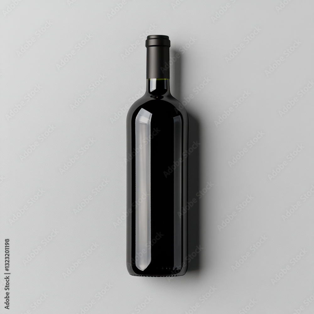 Elegant bottle of red wine resting on a textured wall with natural lighting highlighting its rich color and design Elegant bottle of red wine resting on a textured wall with natural lighting highlighting its rich color and design
