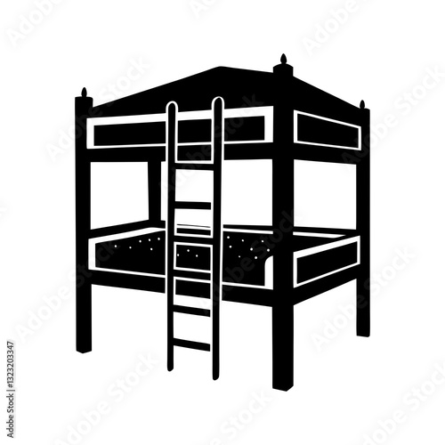 Loft Bed silhouette vector