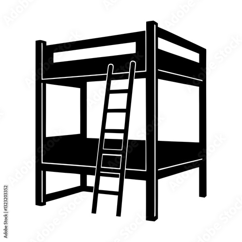 Loft Bed silhouette vector