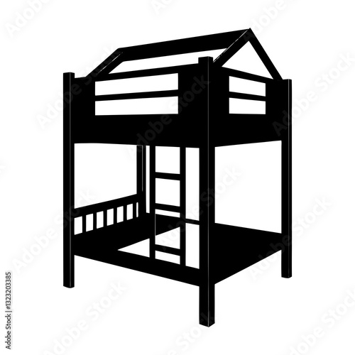 Loft Bed silhouette vector