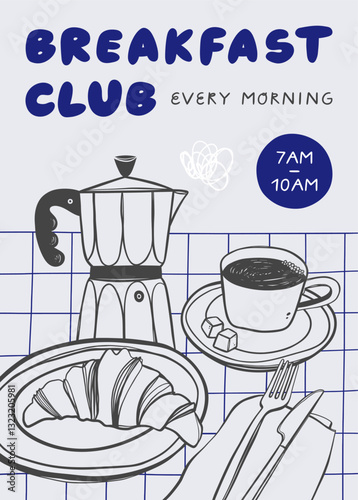 Breakfast club graphic print design.