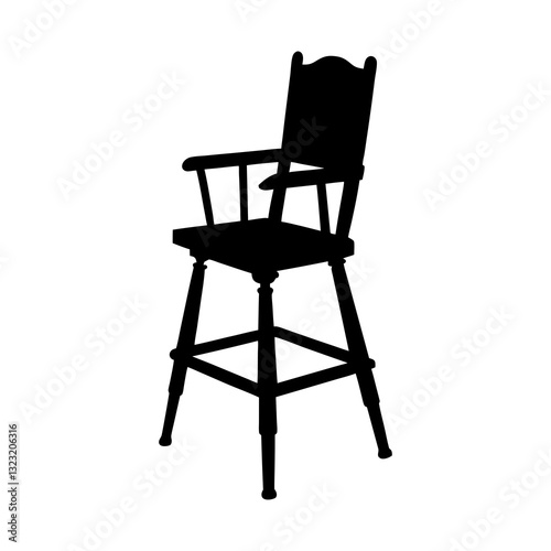 High Chair silhouette vector