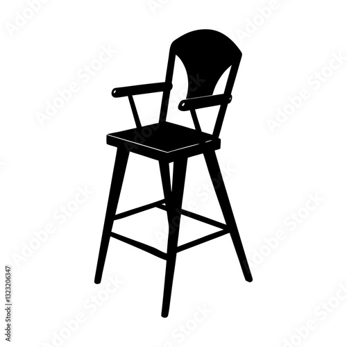 High Chair silhouette vector