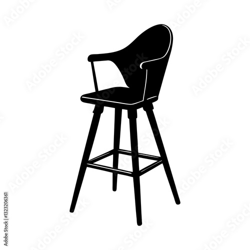 High Chair silhouette vector