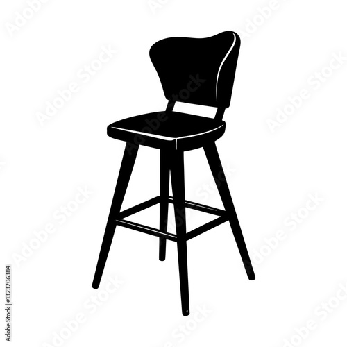 High Chair silhouette vector
