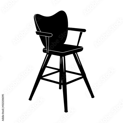 High Chair silhouette vector