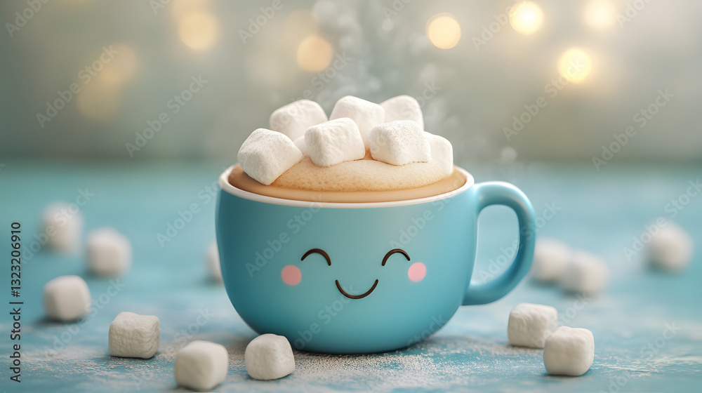 cartoon character cute Hot Cocoa with Marshmallows illustration cartoon character cute Hot Cocoa with Marshmallows illustration