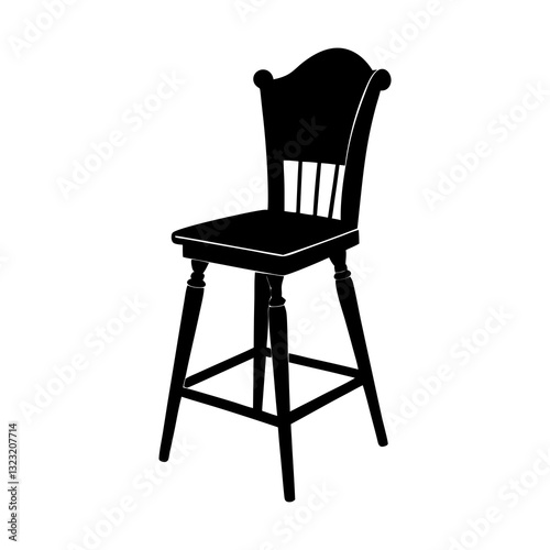 High Chair silhouette vector