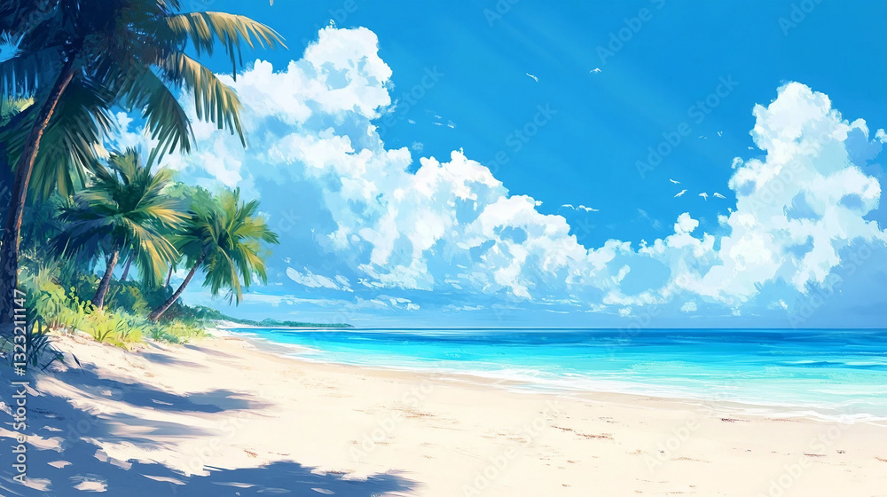 Fototapeta premium beautiful tropical beach and sand summer and holiday background