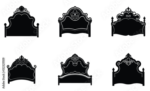 Headboard silhouette vector