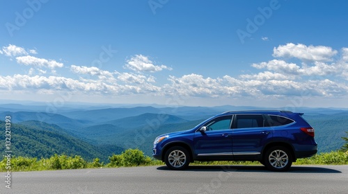 Exploring scenic mountain roads suv adventure blue ridge parkway nature landscape outdoor viewpoint freedom concept