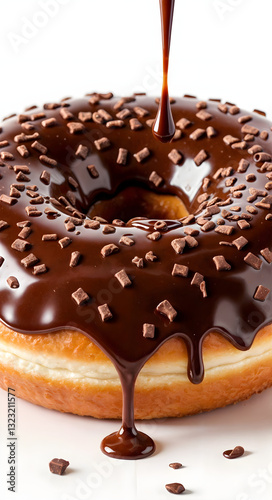 Wallpaper Mural Indulgent Chocolate-Glazed Doughnut with Sprinkles and Coffee Torontodigital.ca