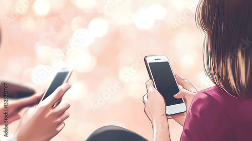 Young woman texting on her smartphone