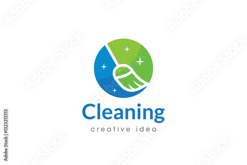 Creative Cleaning Concept Logo Design Template