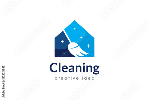 Creative Cleaning Concept Logo Design Template