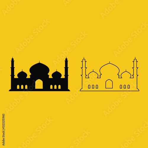 silhouette of mosque