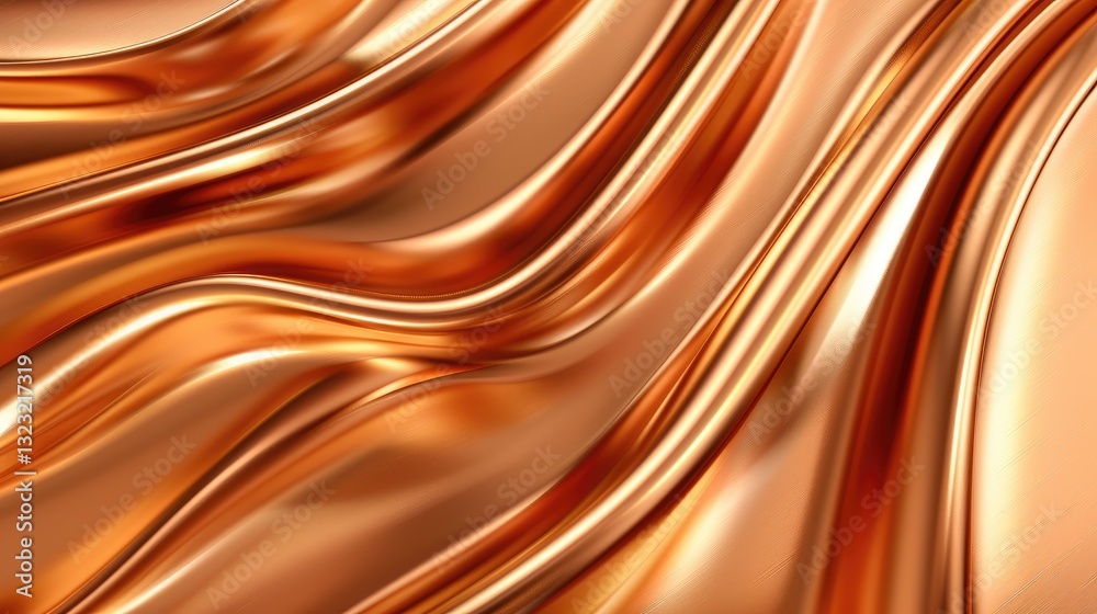 Flowing copper fabric texture abstract design digital art warm environment close-up view modern aesthetic Flowing copper fabric texture abstract design digital art warm environment close-up view modern aesthetic