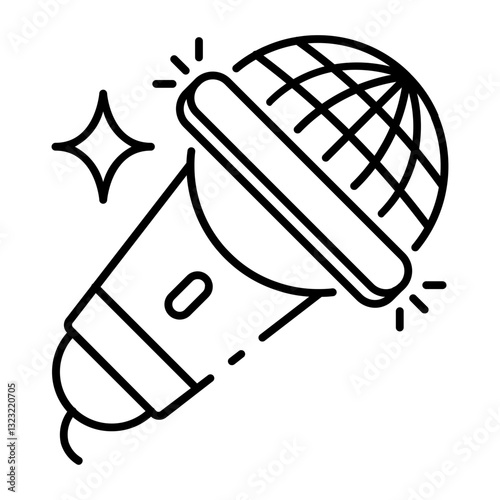 This Microphone icon is suitable for Audio, Music, etc