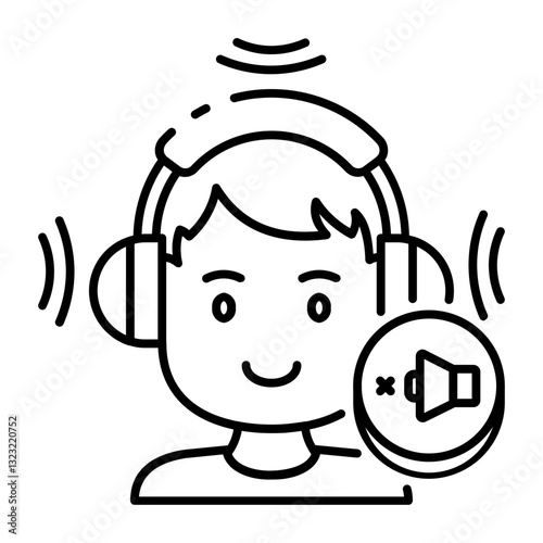 This Noise Cancelation icon is suitable for Audio, Music, etc