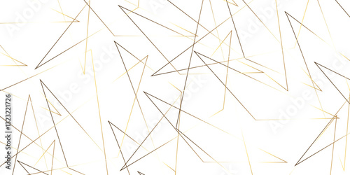 Abstract background with liens and triangles shape on white background. White and golden geometric overlapping rectangle pattern Geometric background soft shadows as patten ..White polygon textured .