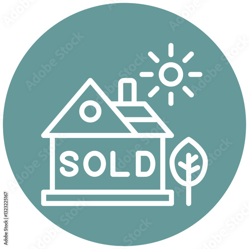 Vector Design House Sold Icon Style