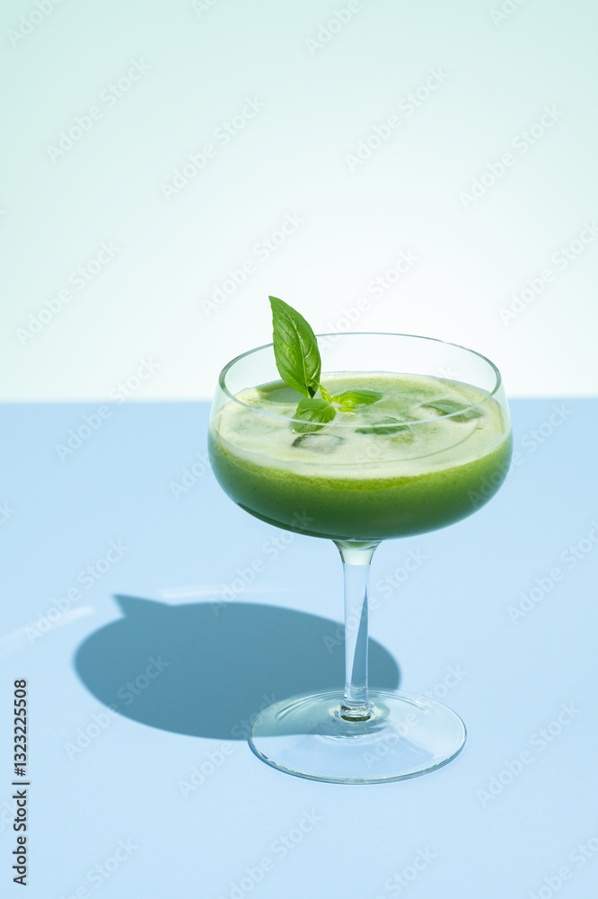 Cucumber basil martini cocktail beverage